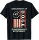 Department Of Govt Efficiency US Flag 47 Doge Men Women Kids T-Shirt - T-Shirt | Black
