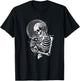 Raccoon Skull Cute Skeleton Halloween Men Women Kids T-Shirt - T-Shirt | Black