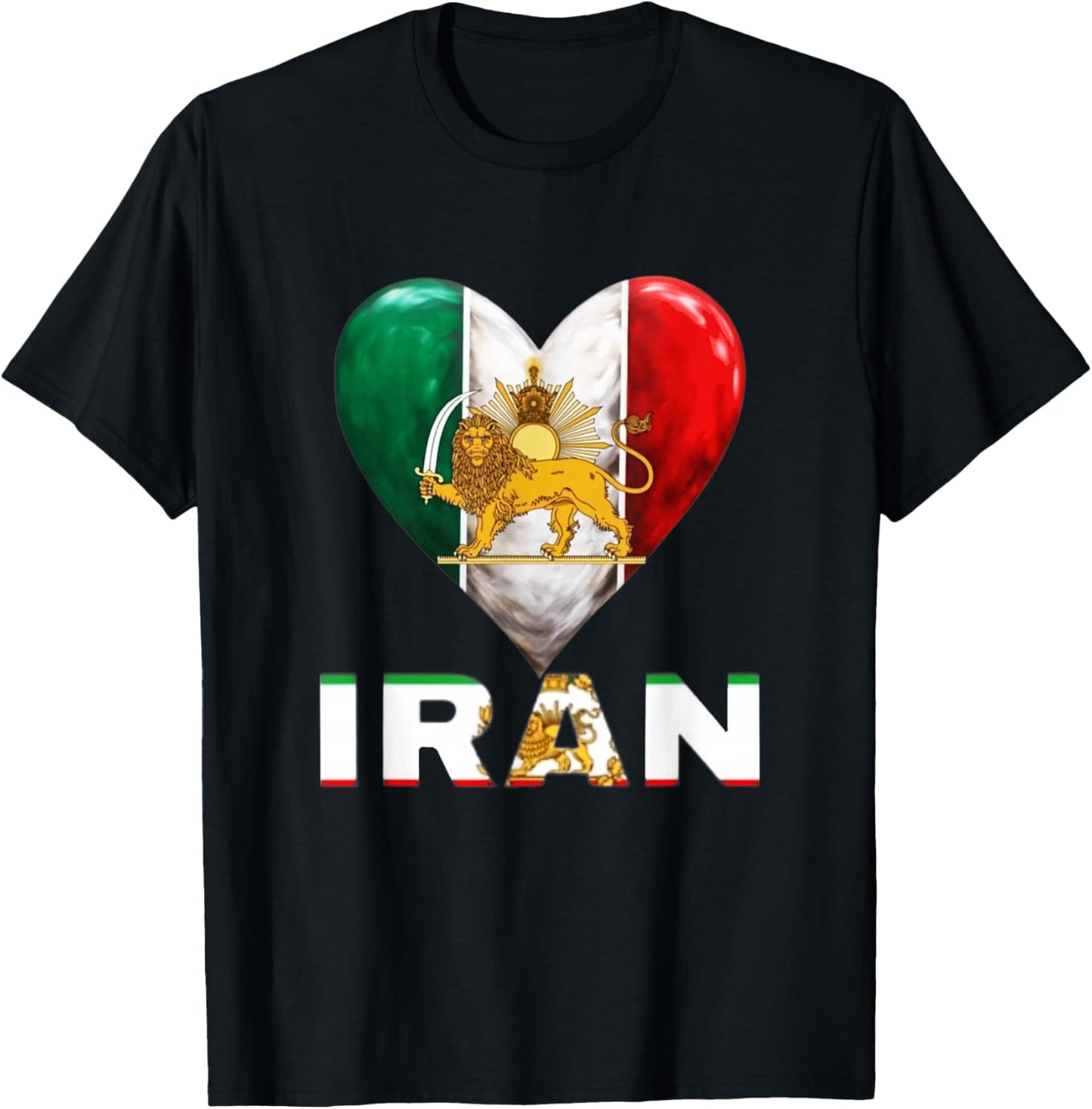Shir o Khorshid Iran Löwe & Sonne Persisches Emblem Iranische Flagge T-Shirt - T-Shirt | Black
