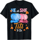 Halloween Pumpkin Gender Reveal He or She Titi To Be T-Shirt - T-Shirt | Black