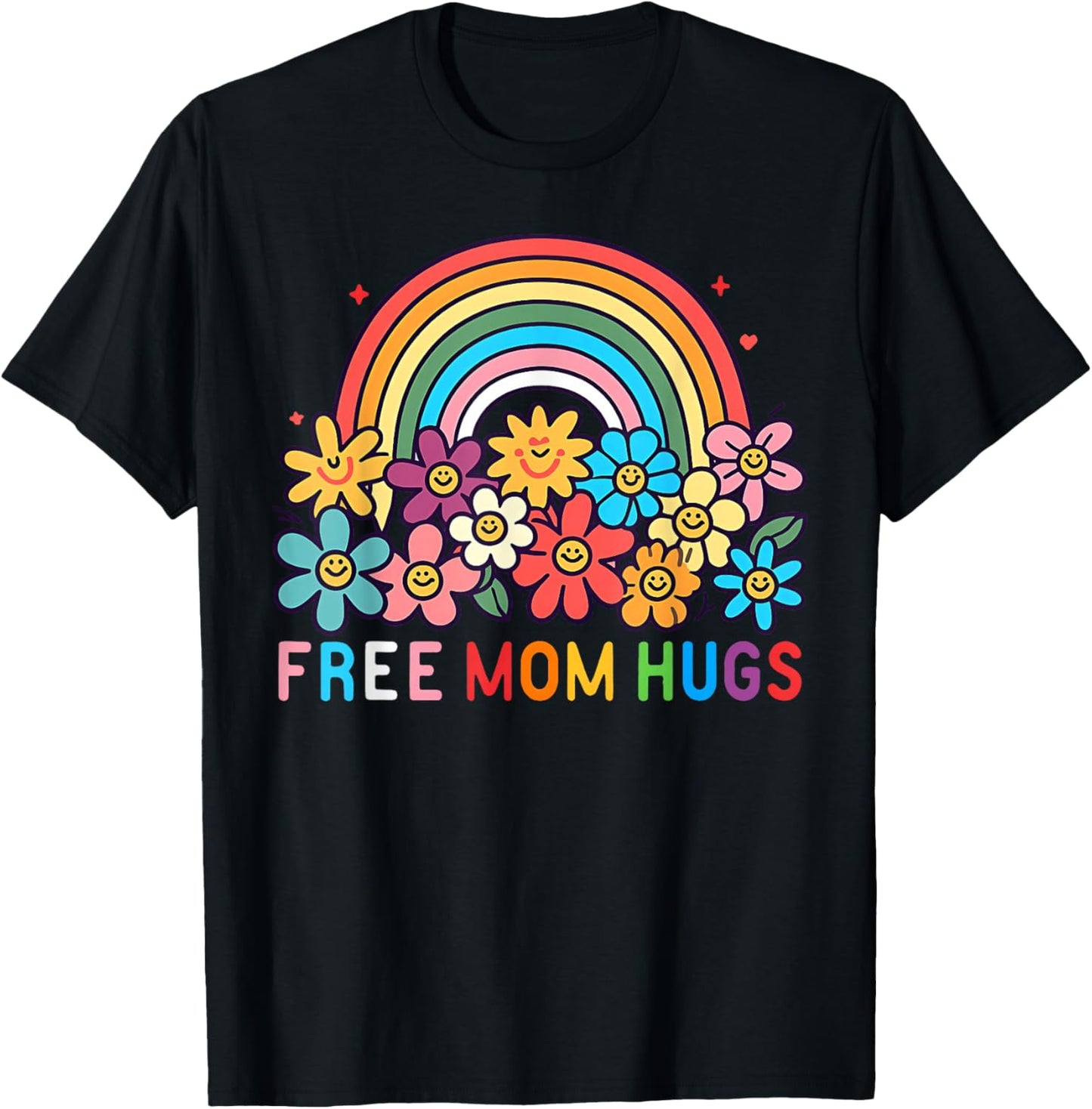Free Mom Hugs Rainbow LGBT Gay Lesbisch Transgender Pride T-Shirt - T-Shirt | Black