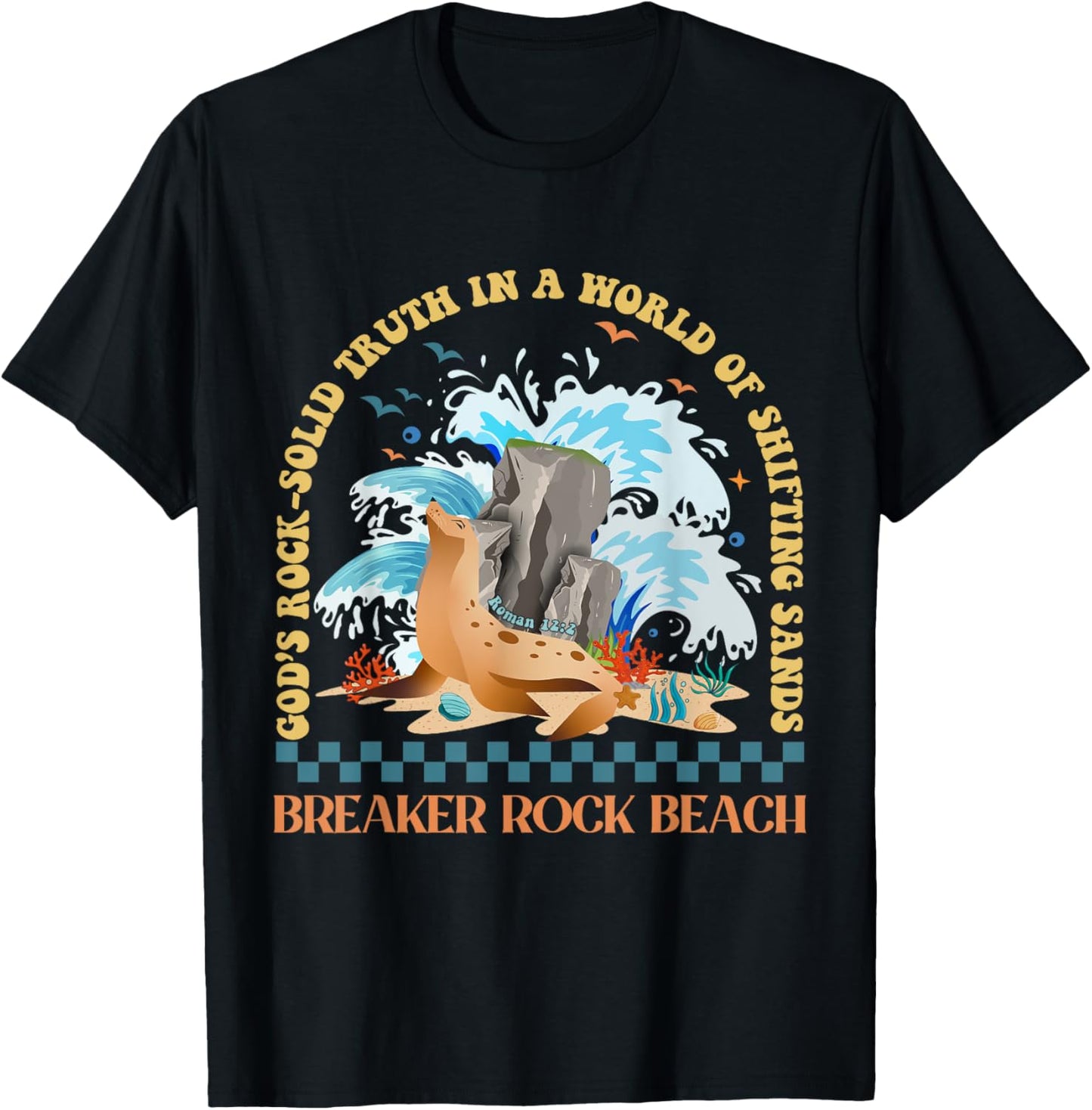 God's Rock-Solid Breaker Rock Beach VBS 2024 Christian Women Girls Kids T-Shirt - T-Shirt | Black