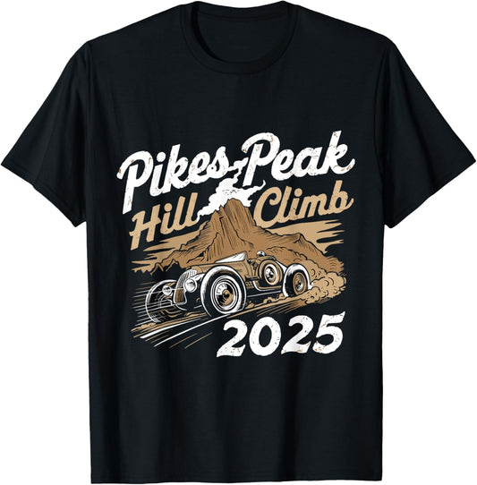 Pikes Peak Hill Climb Funny Colorado Car Race Retro Souvenir T-Shirt - T-Shirt | Black