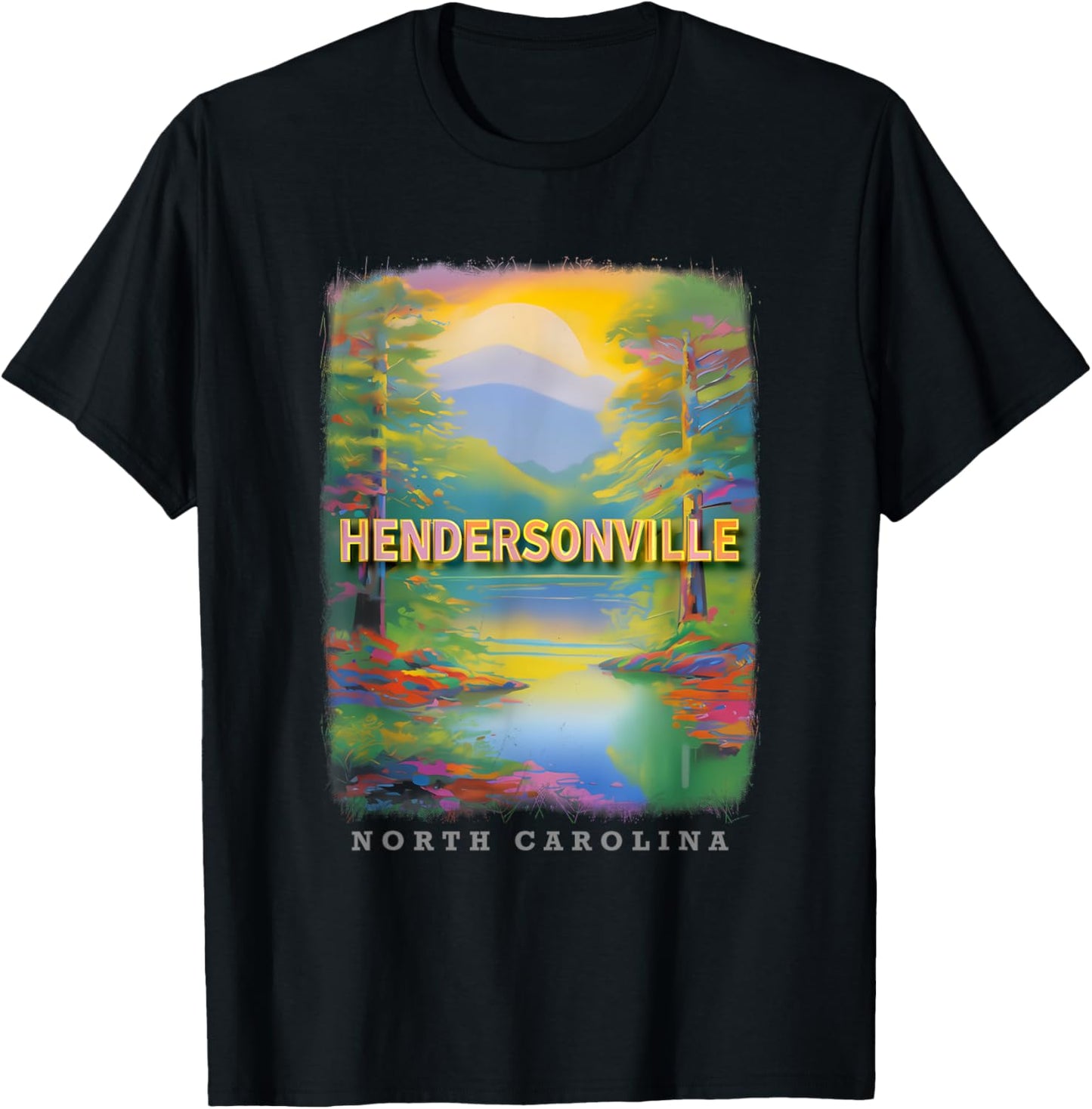 Hendersonville North Carolina NC Mountain Bliss SD484 T-Shirt - T-Shirt | Black