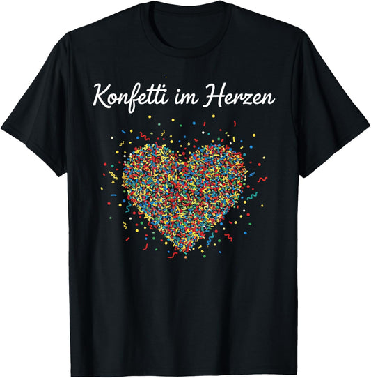 Confetti in the Heart for Carnival Costume Fancy Dress T-Shirt - T-Shirt | Black