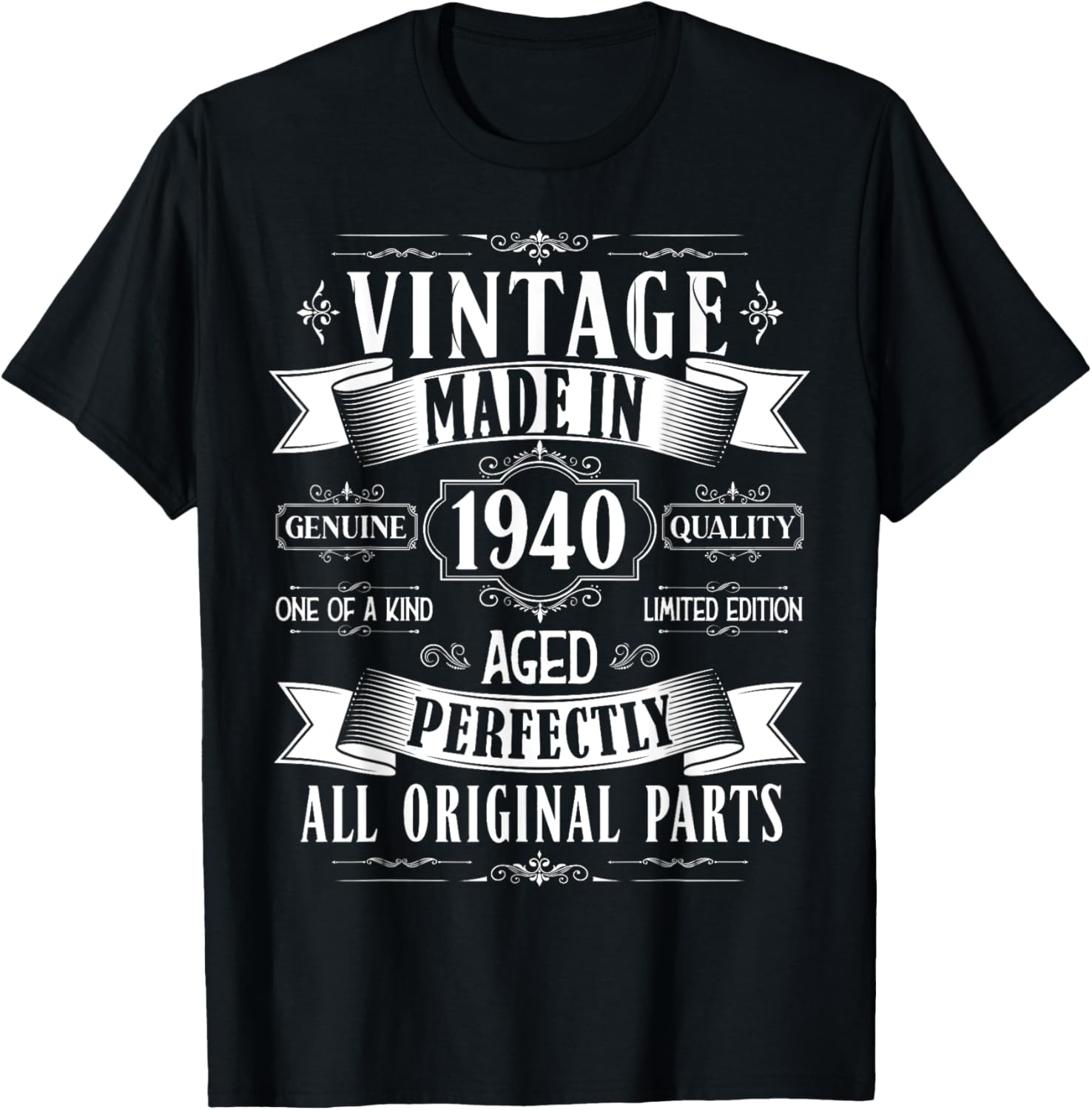 Vintage 85th birthday men Born 1940 85 years old Bday T-Shirt - T-Shirt | Black