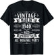 Vintage 85th birthday men Born 1940 85 years old Bday T-Shirt - T-Shirt | Black