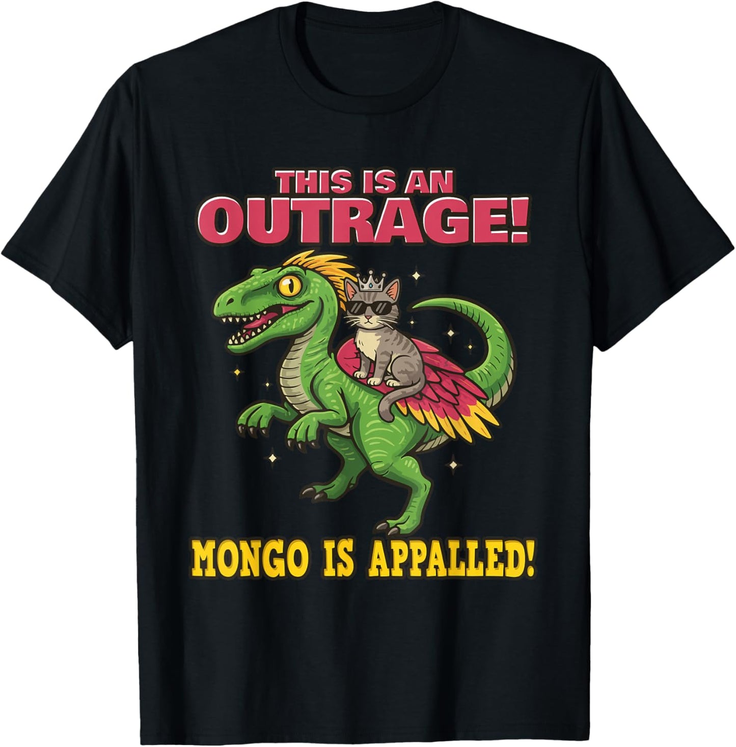 Mongo is Appalled, Princesse Chat chevauchant Dinosaure Cadeaux T-Shirt - T-Shirt | Black