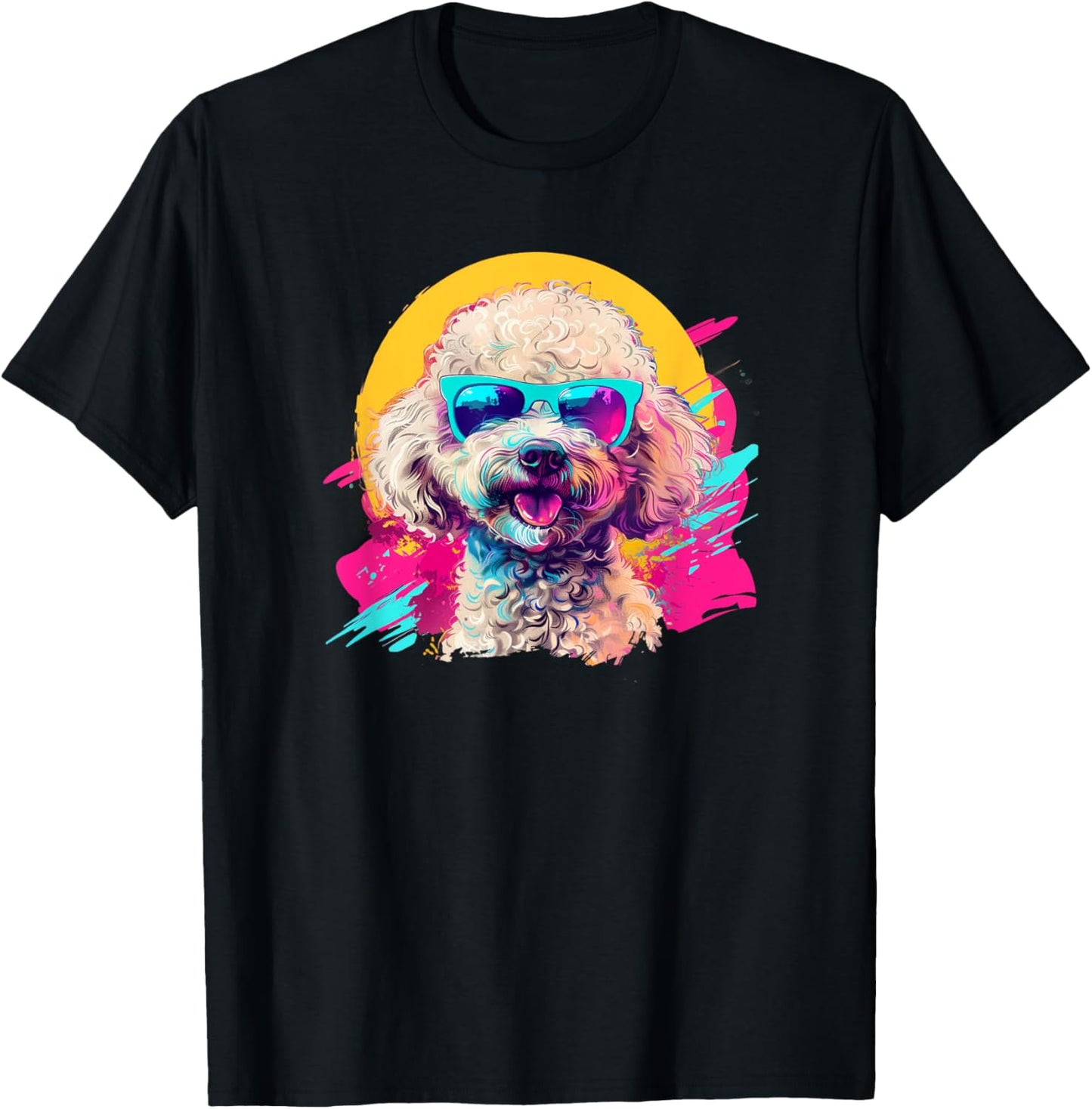Cute Funny Retro Vintage 80s Poodle Lover T-Shirt - T-Shirt | Black