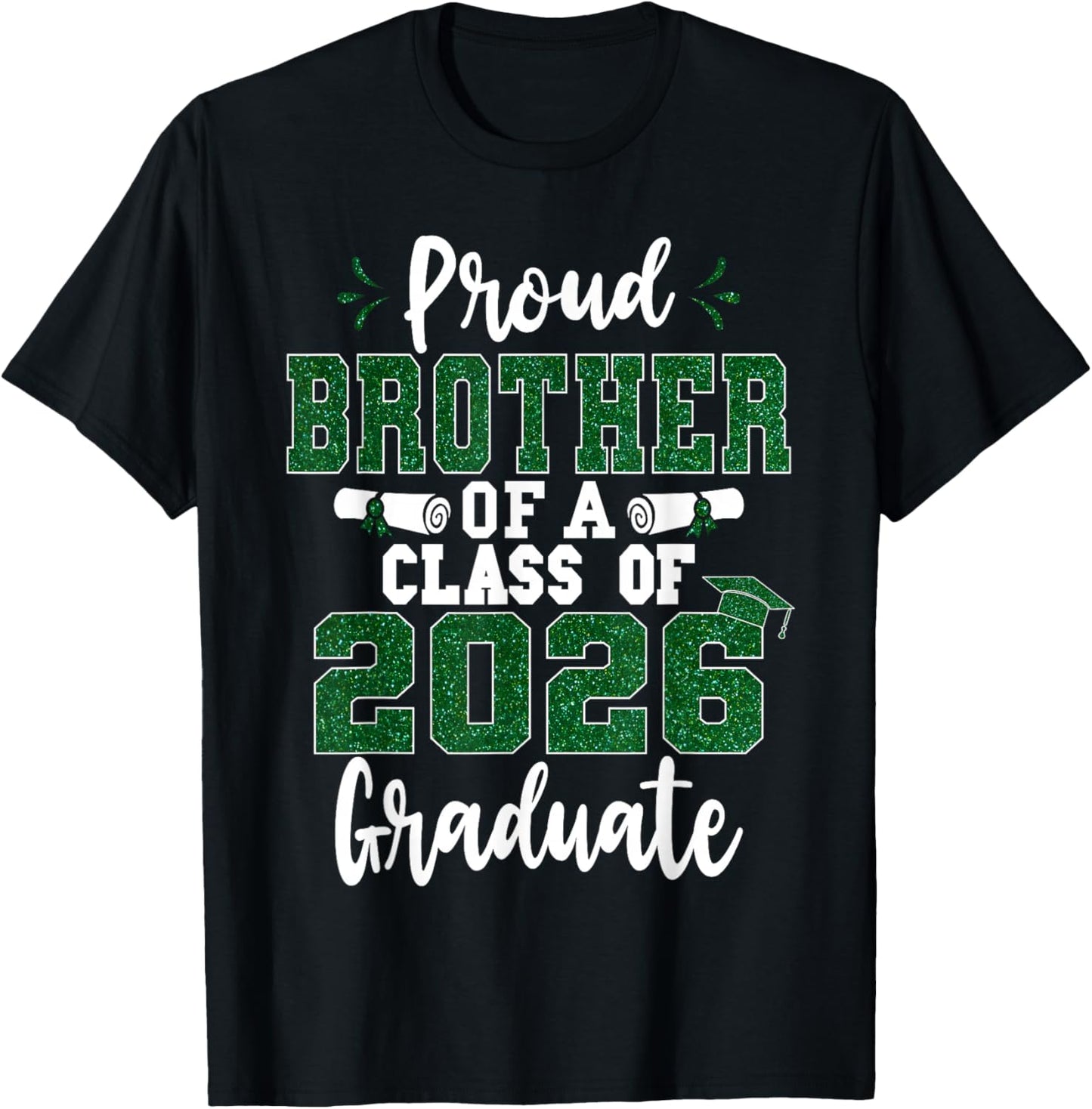Proud Brother of A Class of 2026 Graduate Senior Graduation T-Shirt - T-Shirt | Black