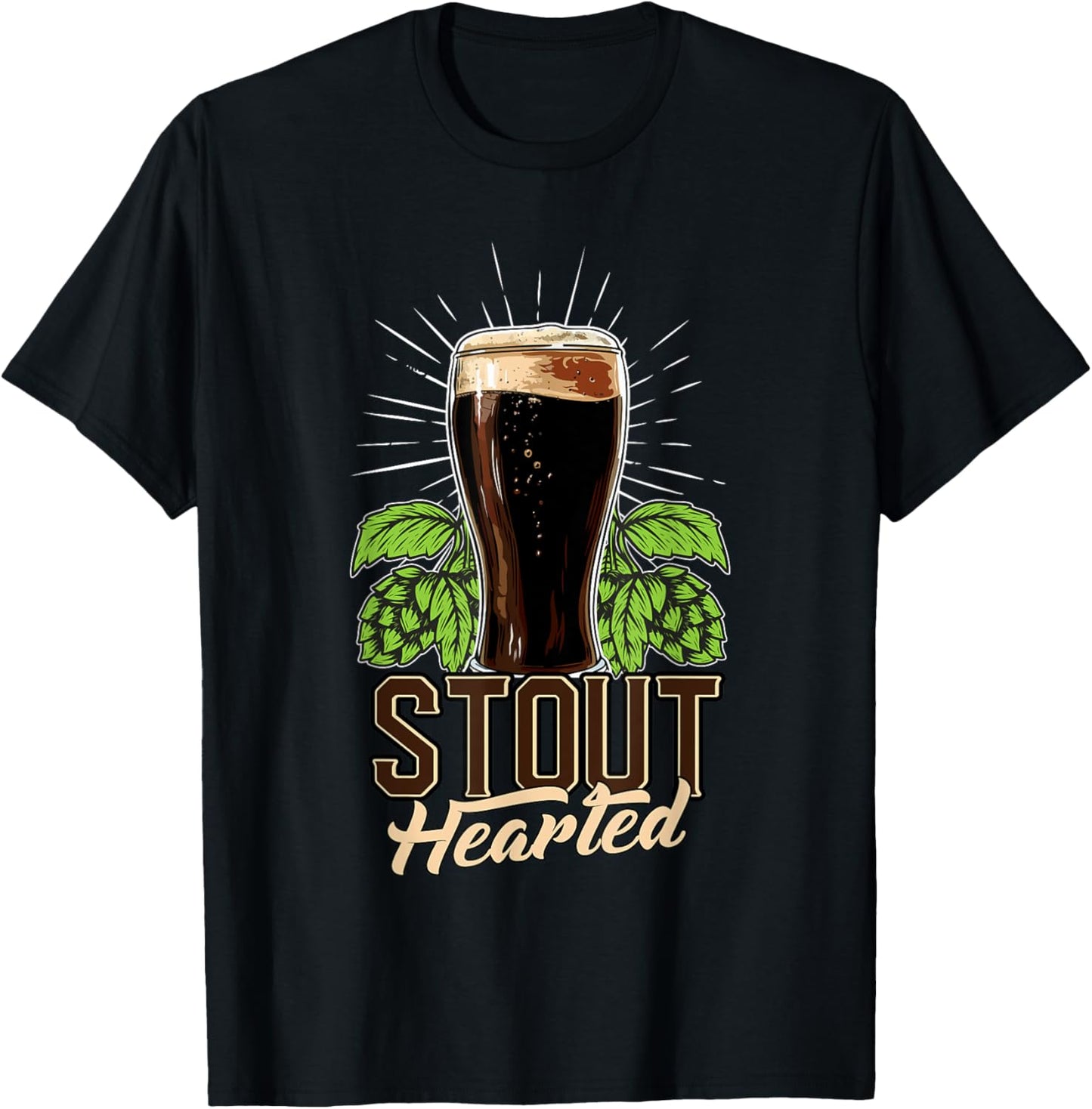 Stout-Hearted Craft Beer Connoisseur Funny Beer Lover T-Shirt - T-Shirt | Black
