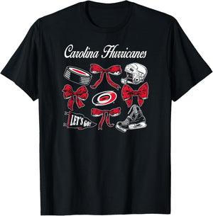 Carolina Hurricanes Bows Black NHL Officially Licensed T-Shirt - T-Shirt | Black
