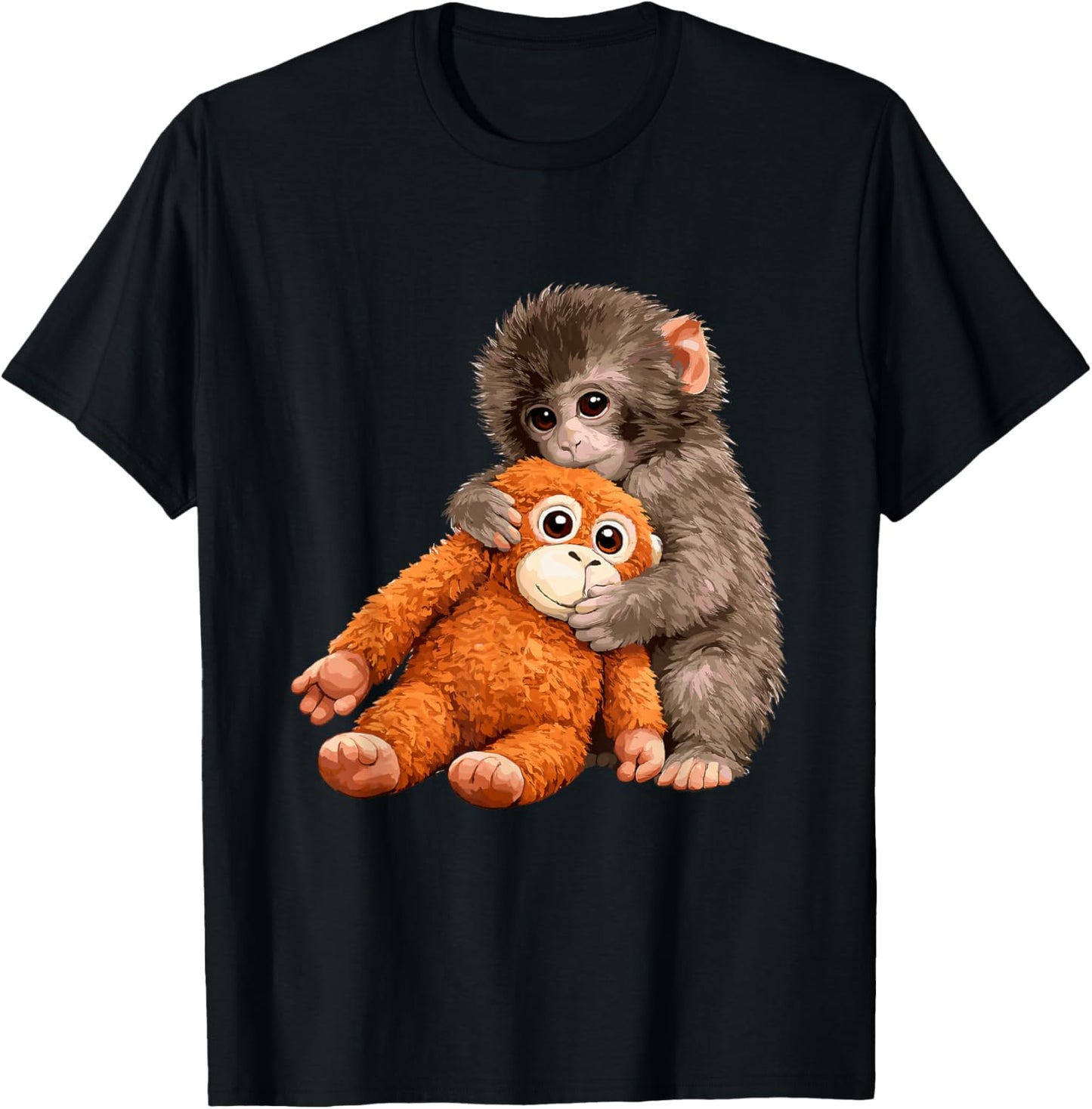 Cute Monkey Punch Japanese Monkey T-Shirt - T-Shirt | Black