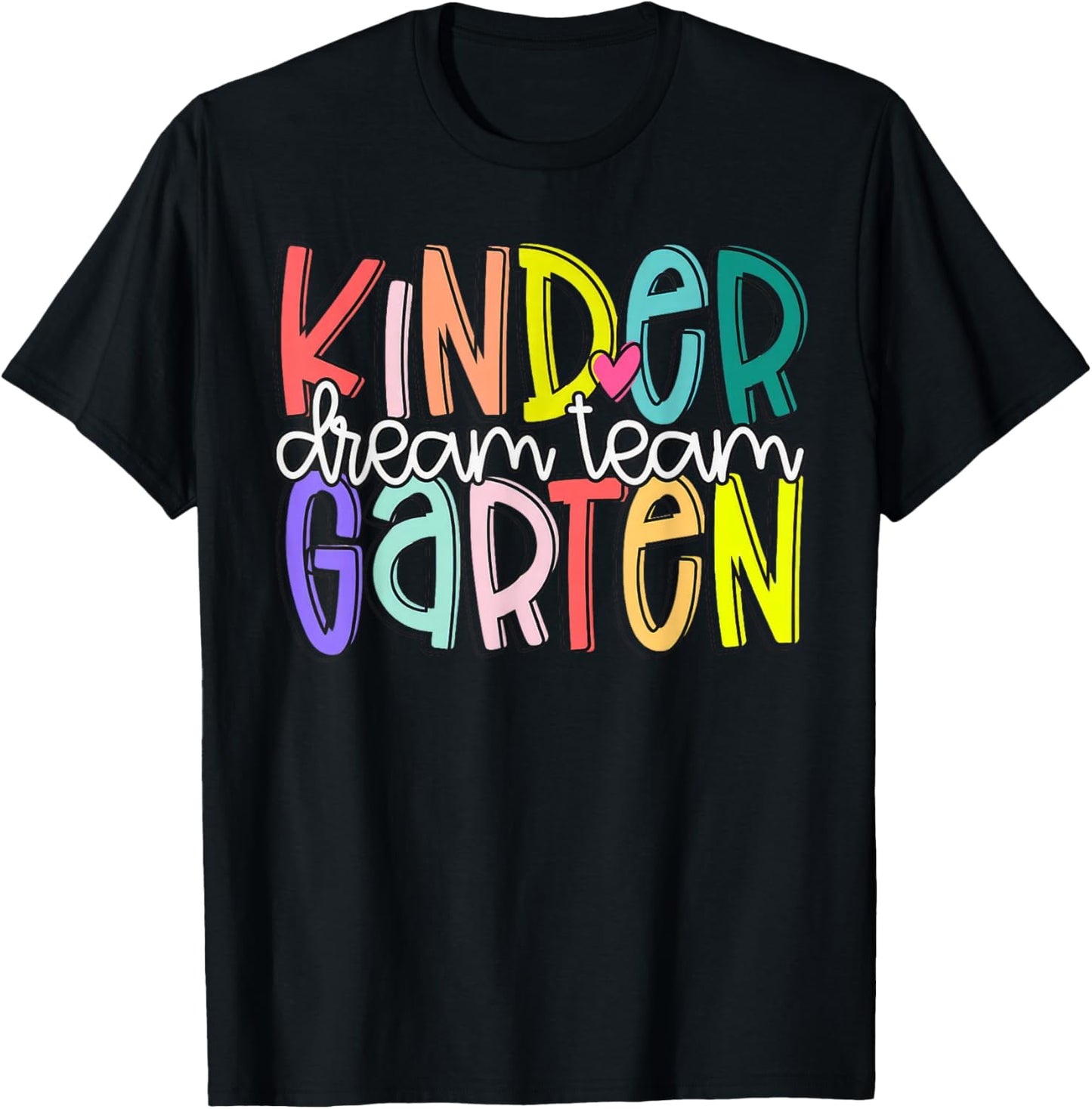Retro Kindergarten Dream Team Back To School Teacher Kids T-Shirt - T-Shirt | Black