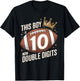 This Boy Is Now Double Digits 10th Birthday Kids Football 10 T-Shirt - T-Shirt | Black