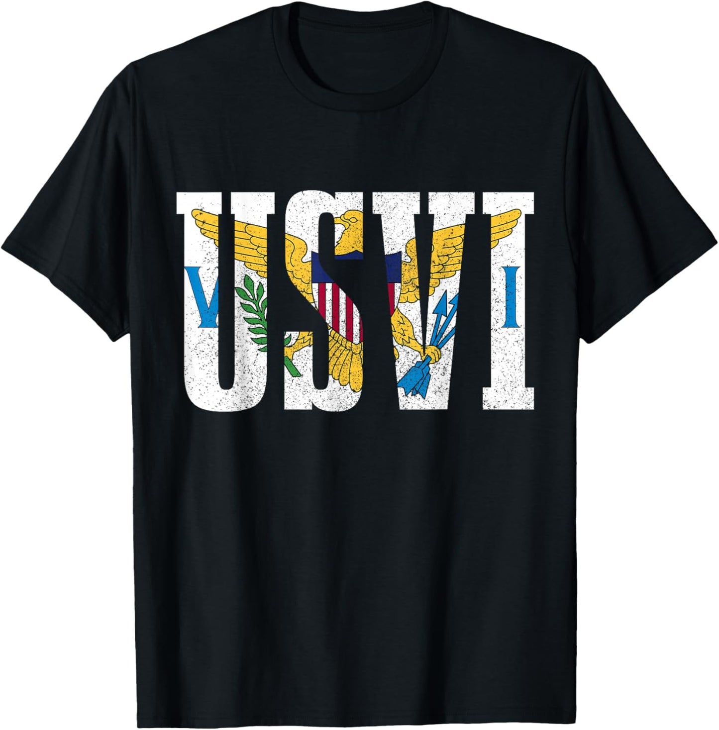 US Virgin Islands USVI Flag Pride Souvenir T-Shirt - T-Shirt | Black