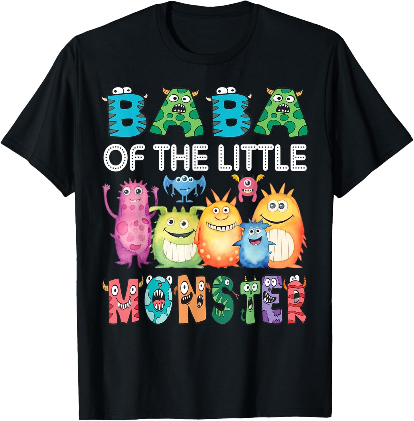Baba Of The Little Monster Kids 1St Birthday Party T-Shirt - T-Shirt | Black