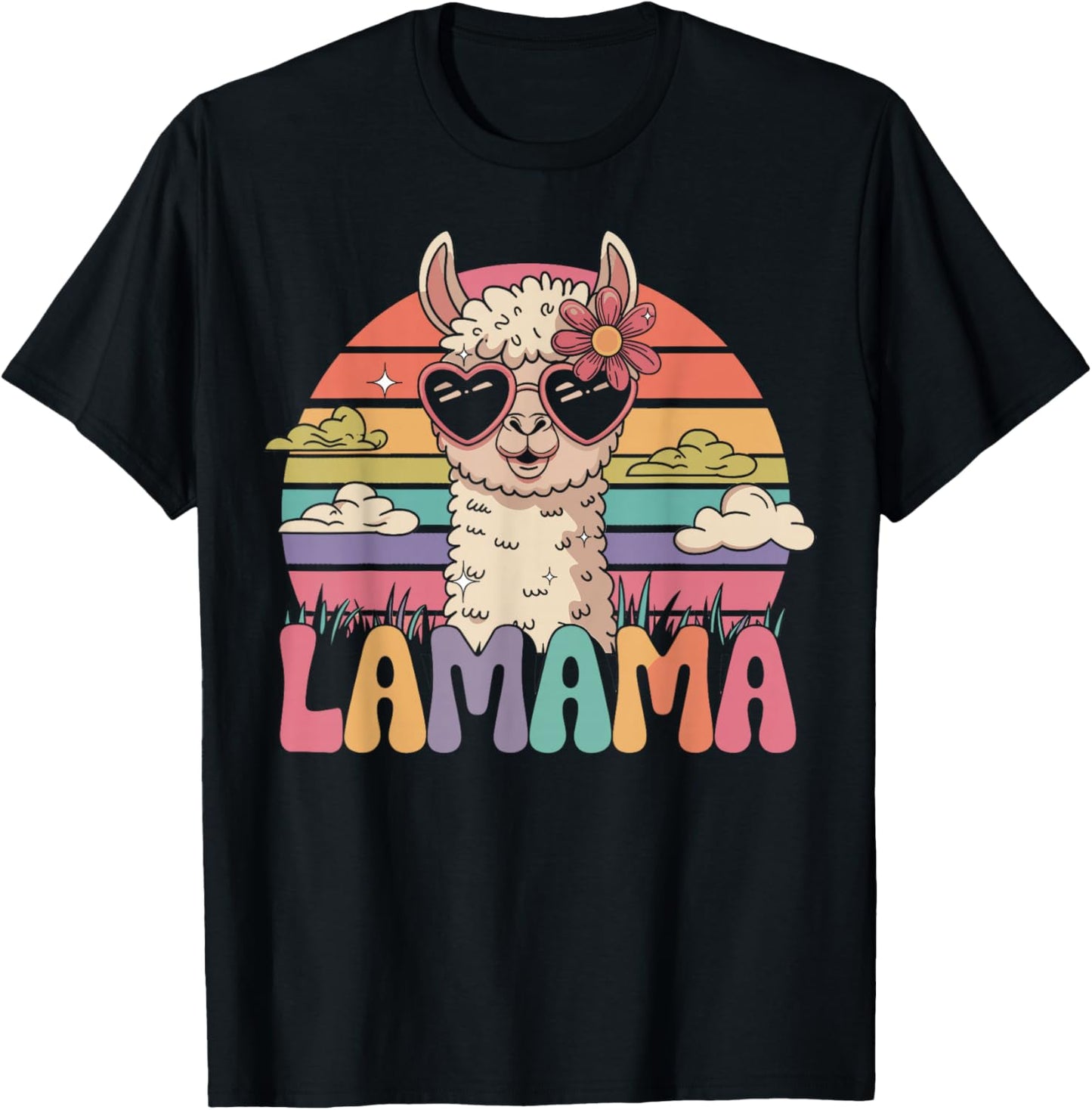 Lamama Mama Lama Alpaca Fresh Mum Pregnancy Mother's Day , black, S T-Shirt - T-Shirt | Black