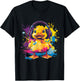 Rubber Duck Music Headphones Rubber Duckling Watercolor T-Shirt - T-Shirt | Black