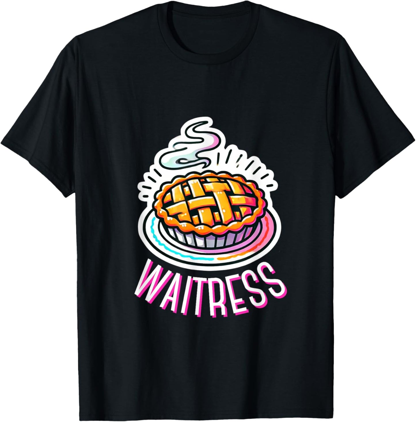 Waitress Musical Theatre Cute Pie Baking Design T-Shirt - T-Shirt | Black
