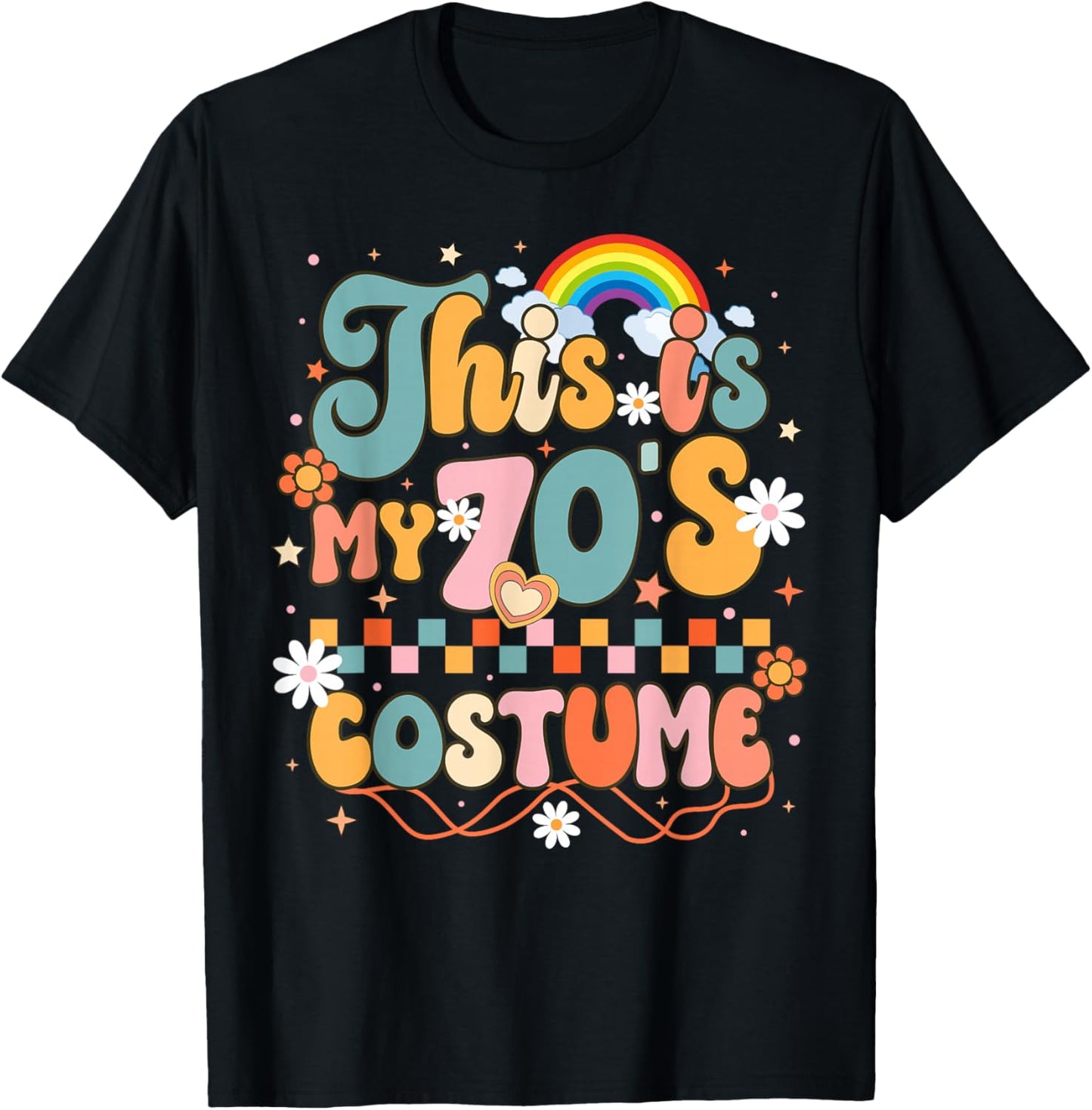 This is My 70s Costume Funny 1970s Style Party Outfit Groovy T-Shirt - T-Shirt | Black