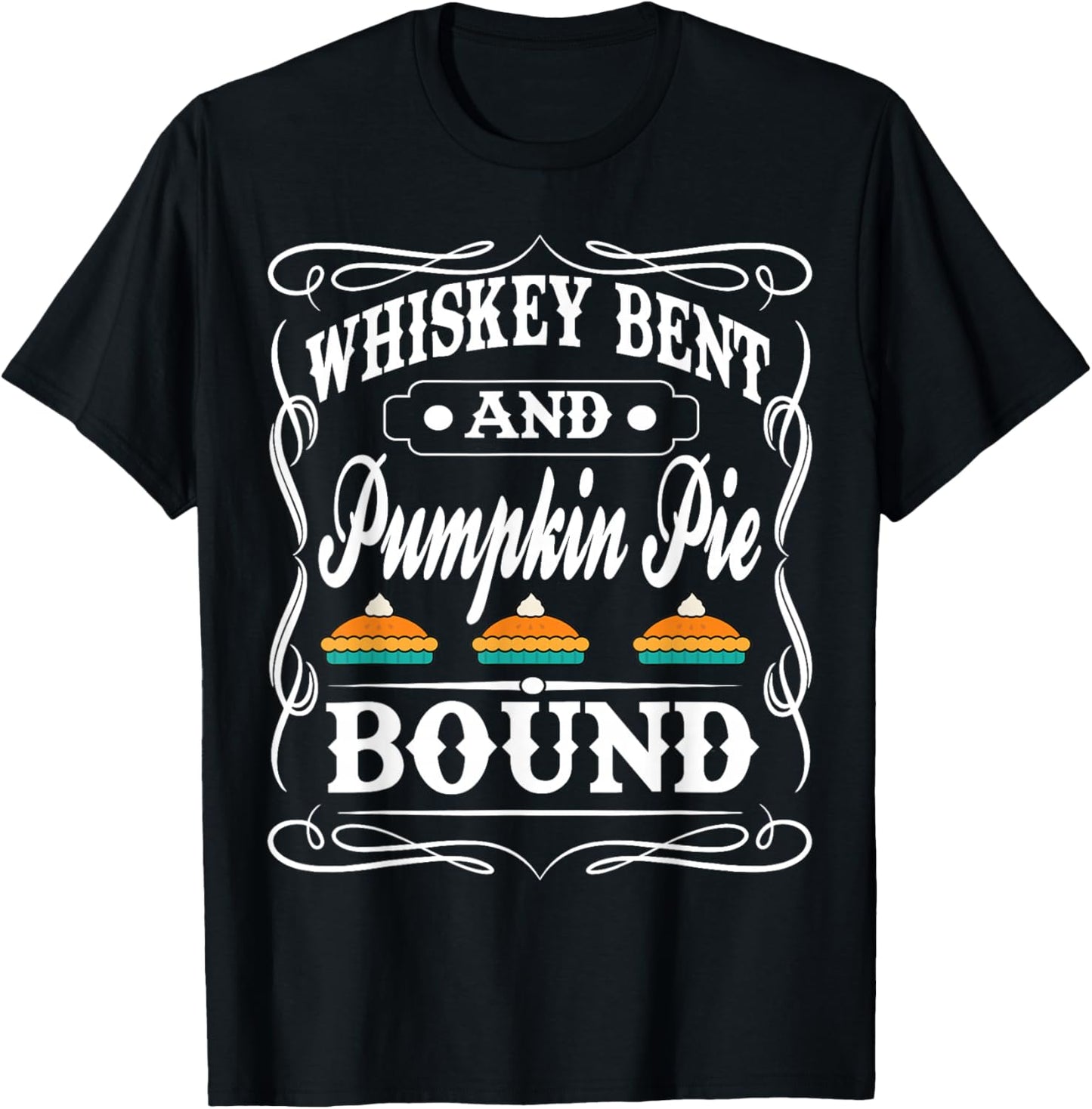 Whiskey & Thanksgiving - Funny Turkey Day Drinking T-Shirt - T-Shirt | Black