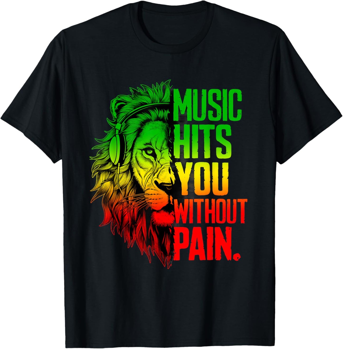 Rasta Reggae Lion Of Judah Rastafari Roots Jamaican Pride T-Shirt - T-Shirt | Black