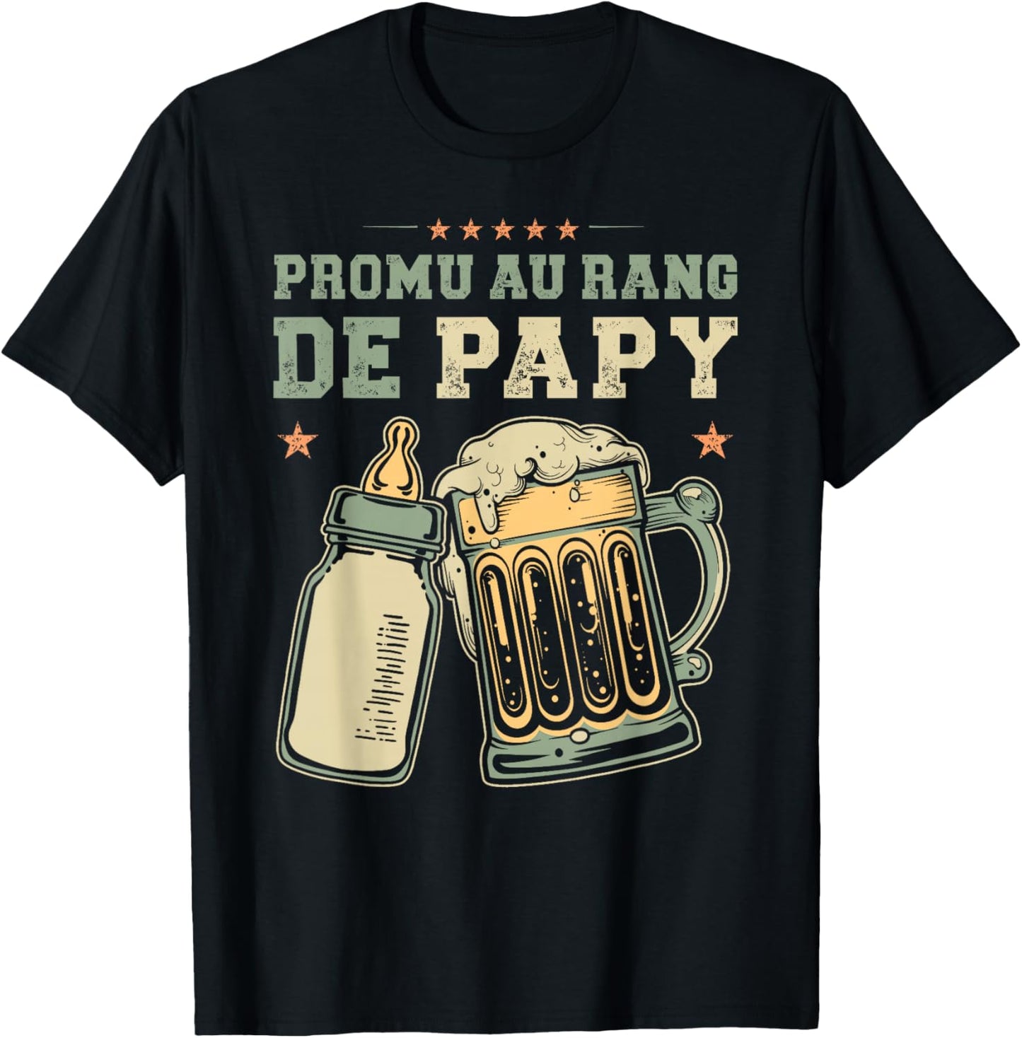 Promoted Grandpa New Grandpa Announcement Future Grandpa T-Shirt - T-Shirt | Black