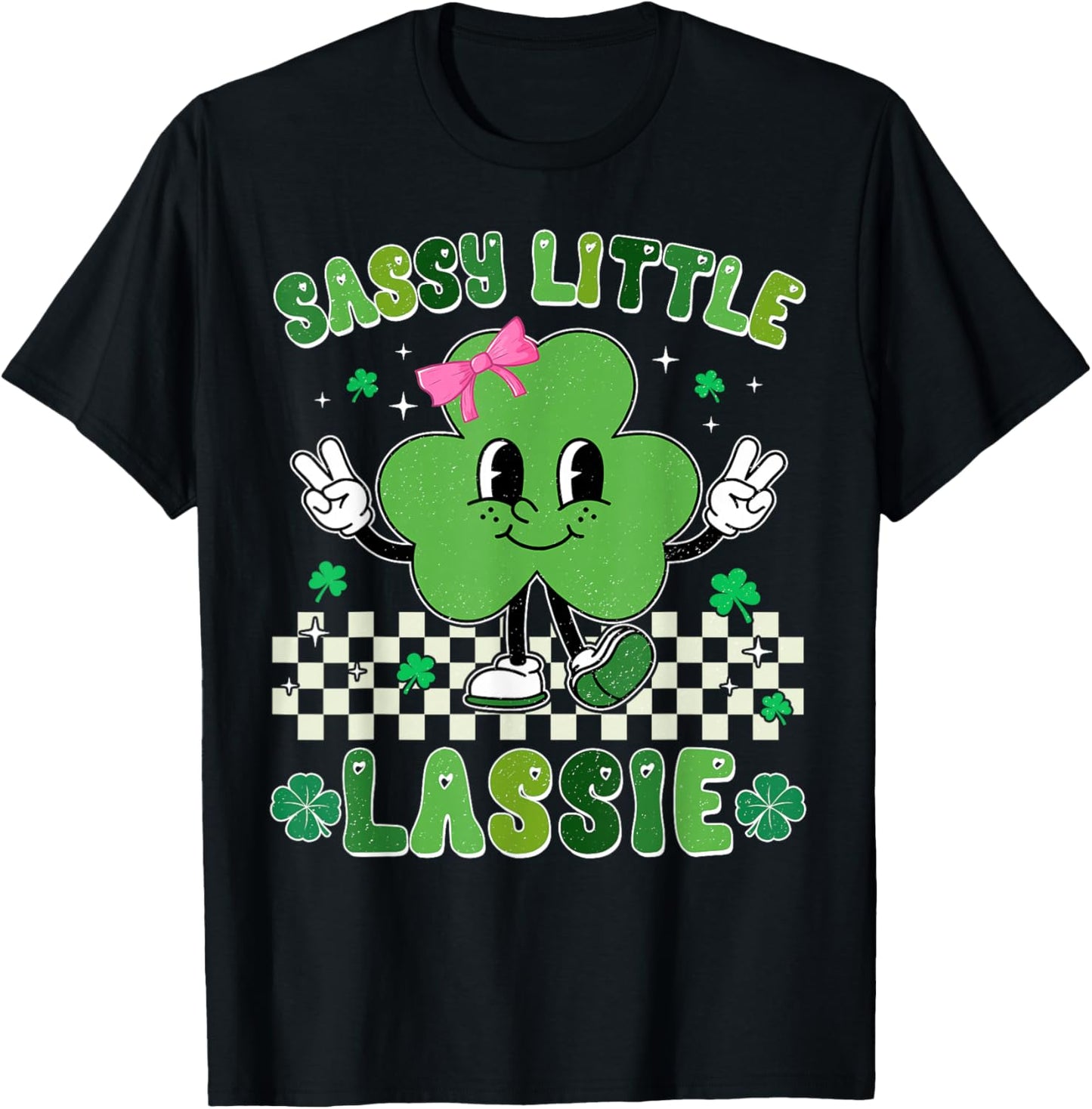 Retro St Patrick's Day Sassy Little Lassie Kid Girls Toddler T-Shirt - T-Shirt | Black