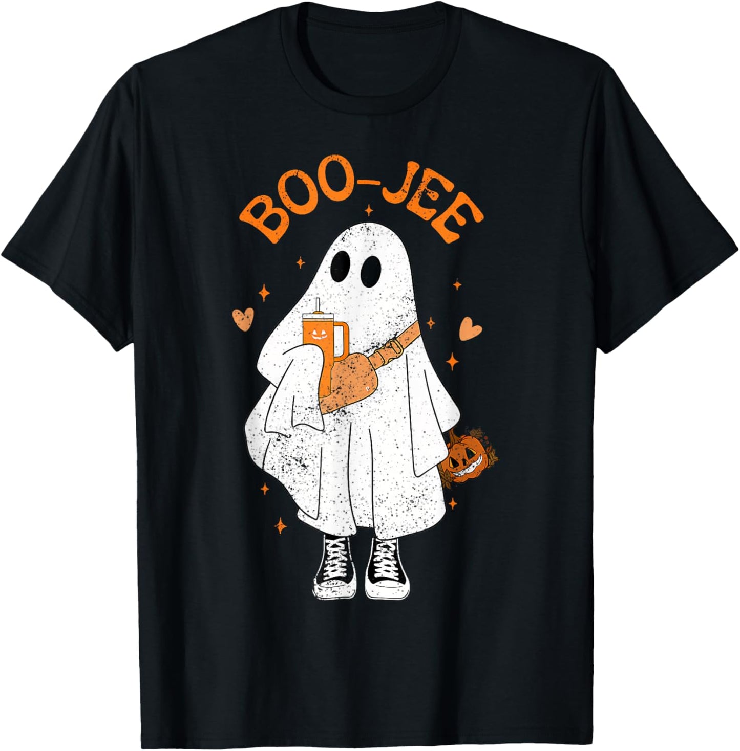 Spooky Season Cute Ghost Halloween Boujee Boo Jee T-Shirt - T-Shirt | Black