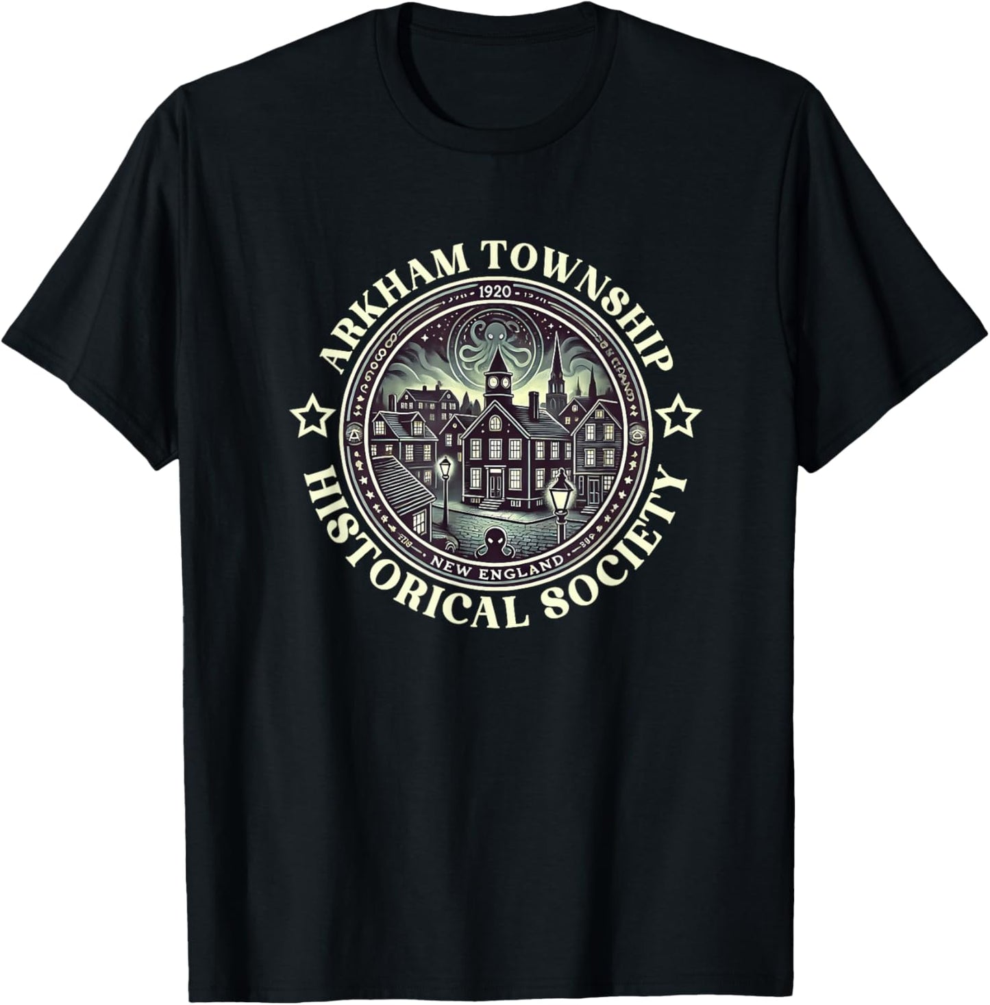 Arkham-Stadt Lovecraftscher Cthulhu-Mythos Miskatonic Horror T-Shirt - T-Shirt | Black