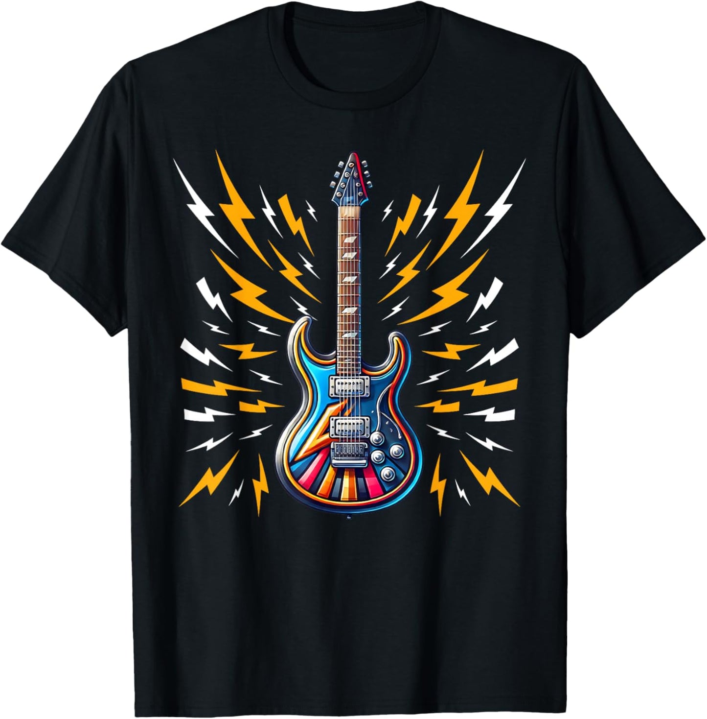 Rock Band Rock and Roll Music Boys Girls Electric Guitar T-Shirt - T-Shirt | Black