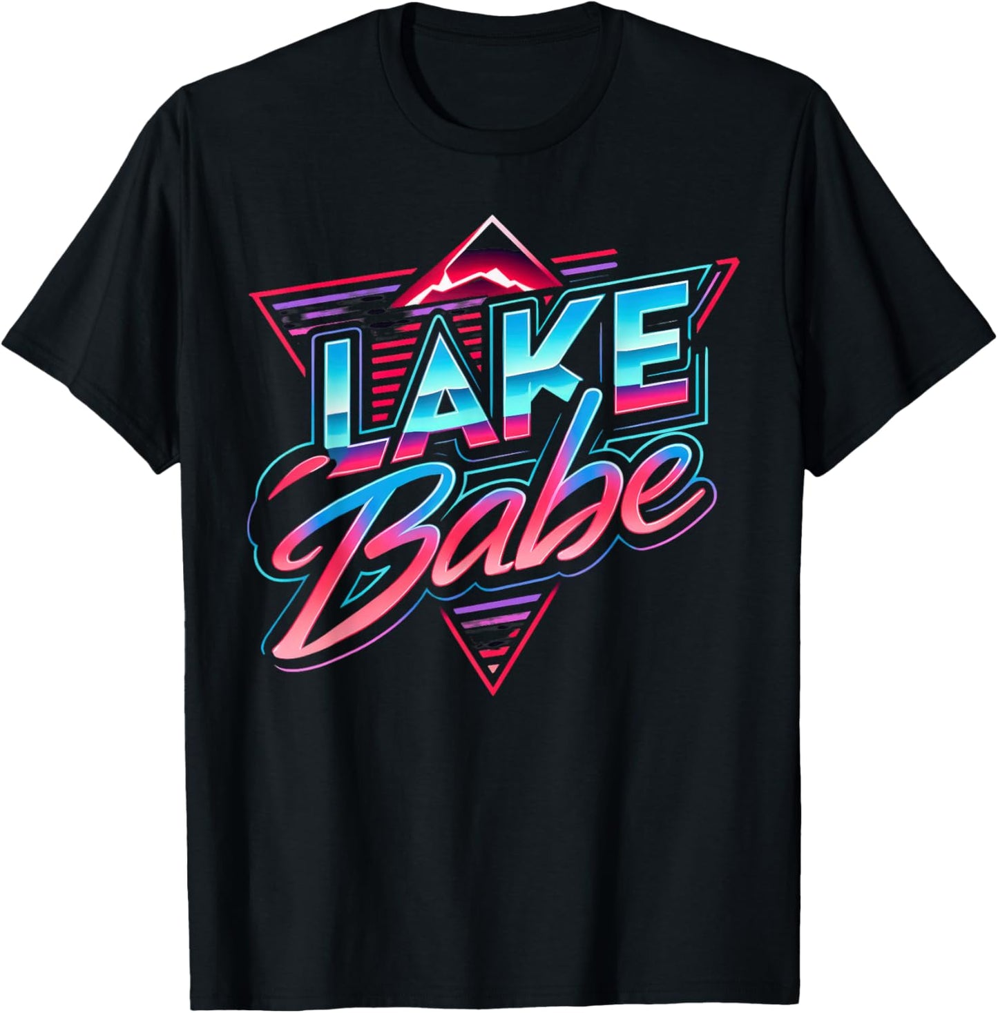 Retro Lake Babe Summer Holiday Outdoors By The Lake T-Shirt - T-Shirt | Black