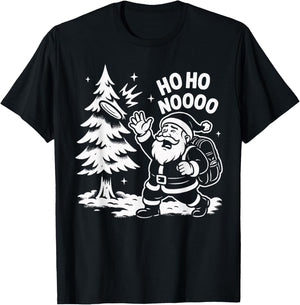Santa Disc Fun Golf Ho Ho Noooo Holiday T-Shirt - T-Shirt | Black