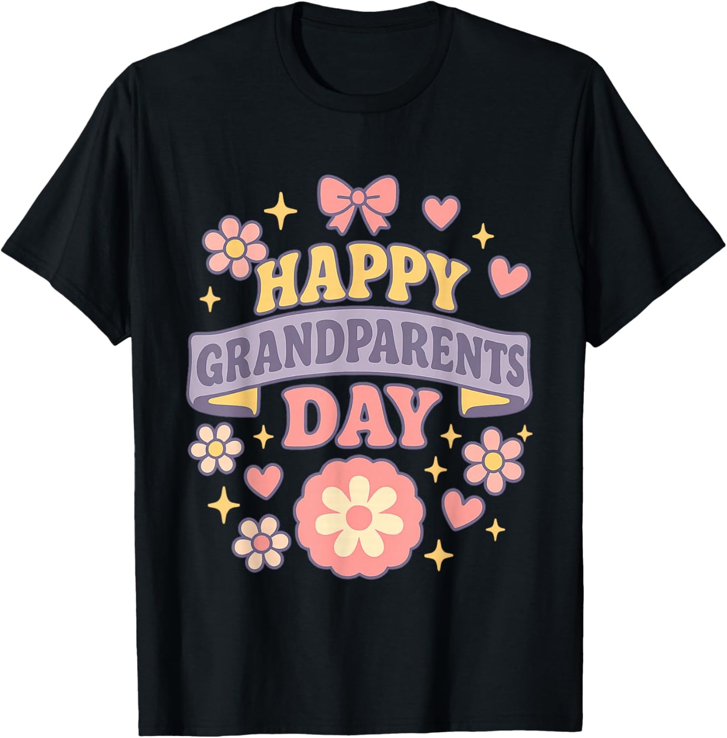 Happy Grandparents Day Funny Family Quote Grandma Grandpa T-Shirt - T-Shirt | Black