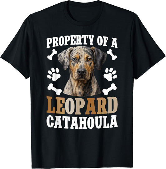 Property of A Catahoula Leopard Dog Owner Catahoula Lover T-Shirt - T-Shirt | Black