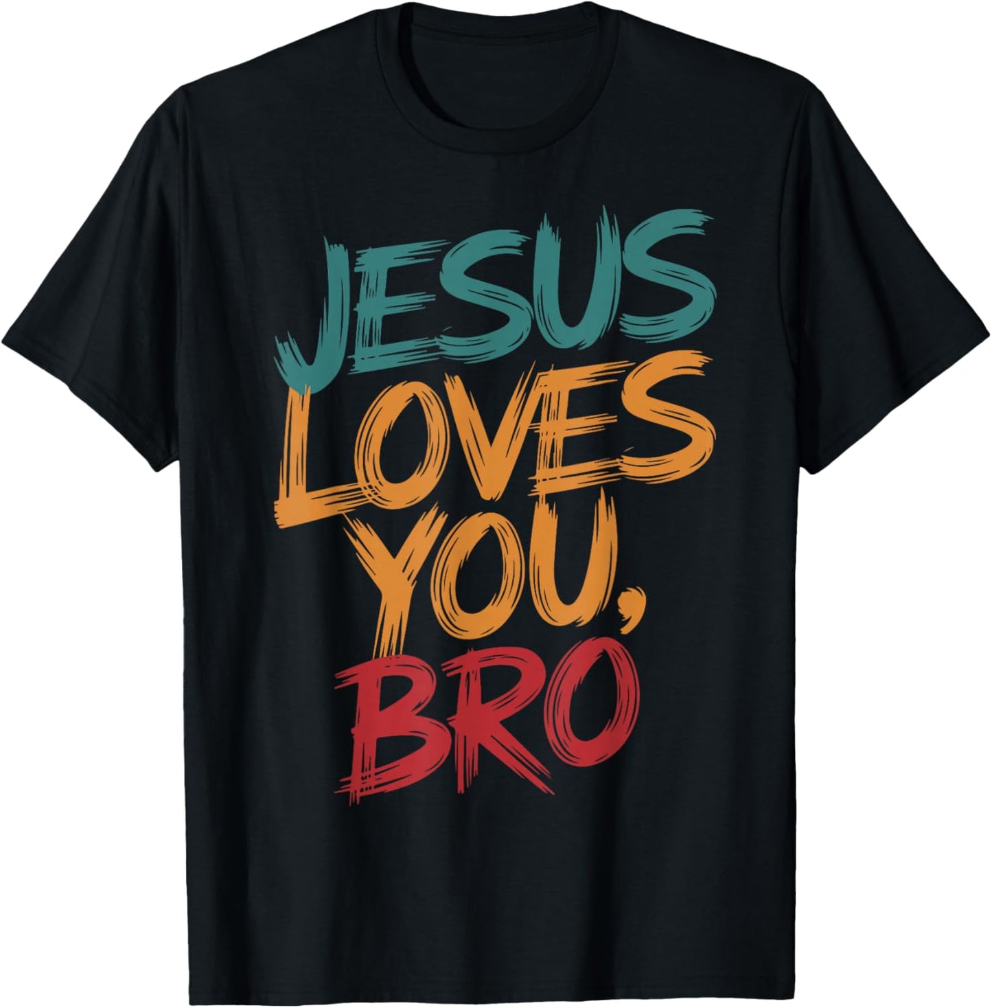 Funny Christian Boy Jesus Loves You Bro Christ King Saves Me T-Shirt - T-Shirt | Black