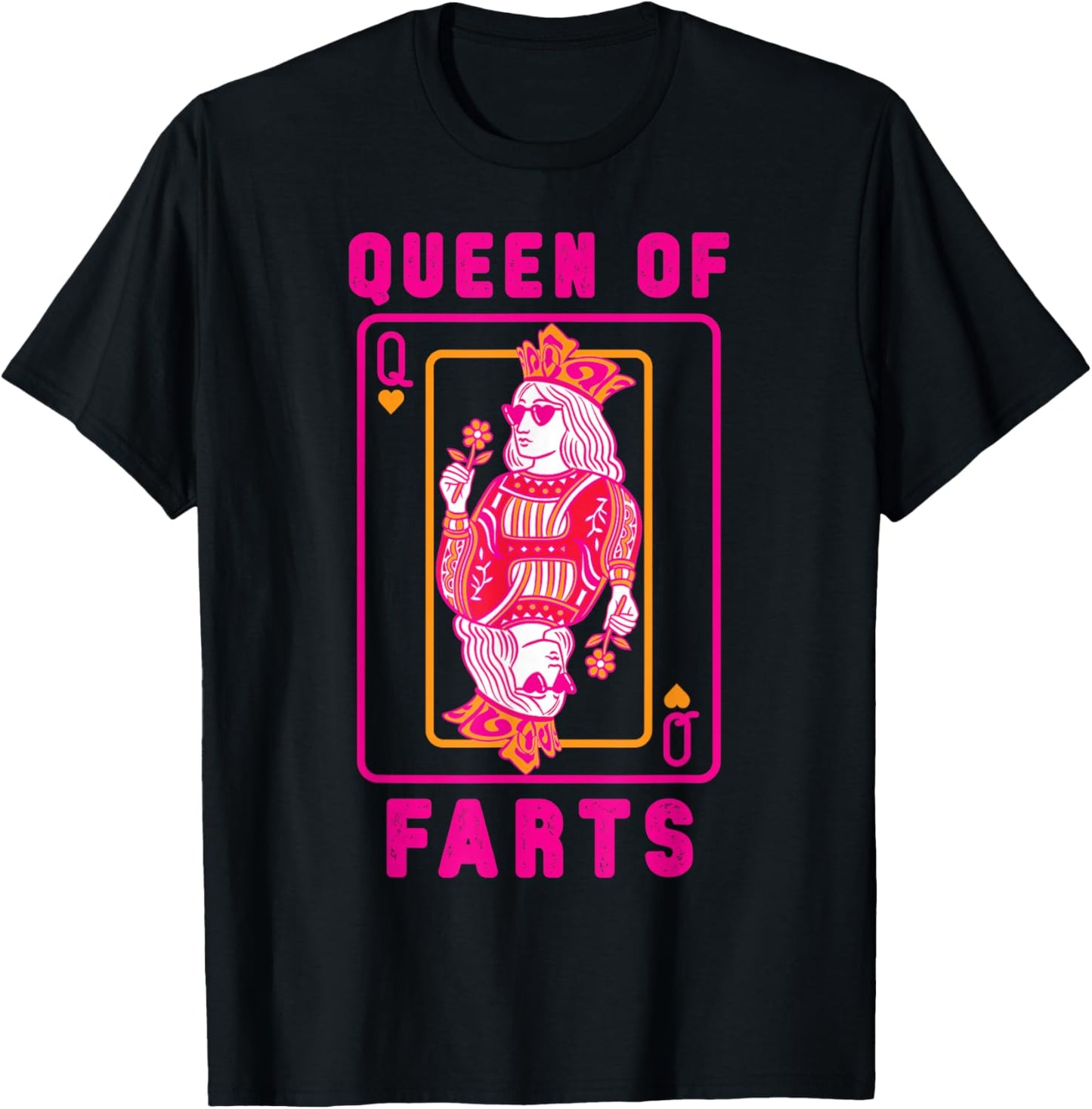 Funny Queen of Fart Farting Humour Inappropriate Embarrassing T-Shirt - T-Shirt | Black