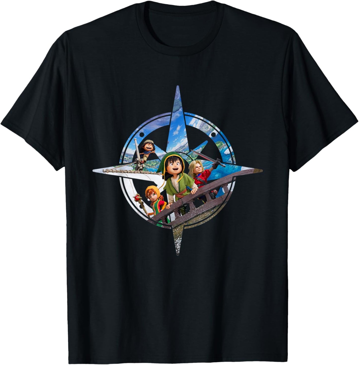 Dragon Quest VII Reimagined Compass Pink T-Shirt - T-Shirt | Black