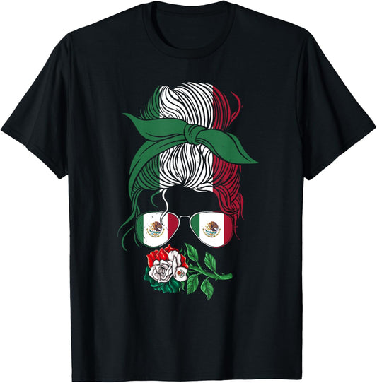 Mexico Gift Rose Tijuana Mexican Hispanic Pride Poncho T-Shirt - T-Shirt | Black