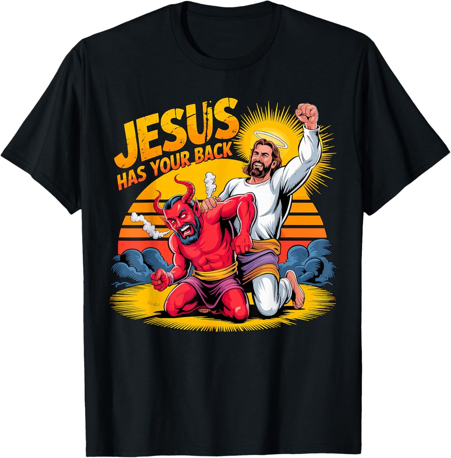 Jesus has Your Back Christian Faith T-Shirt - T-Shirt | Black