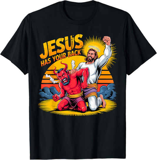 Jesus has Your Back Christian Faith T-Shirt - T-Shirt | Black