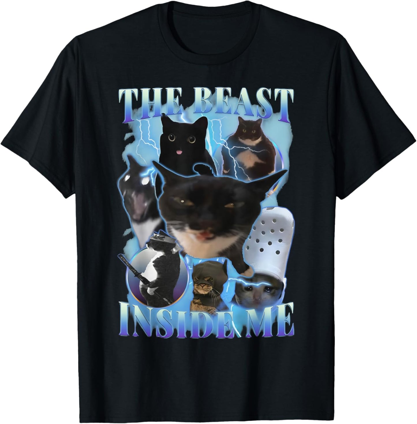 Funny Cat Meme Bootleg Sarcastic Quote The Beast Inside Me T-Shirt - T-Shirt | Black