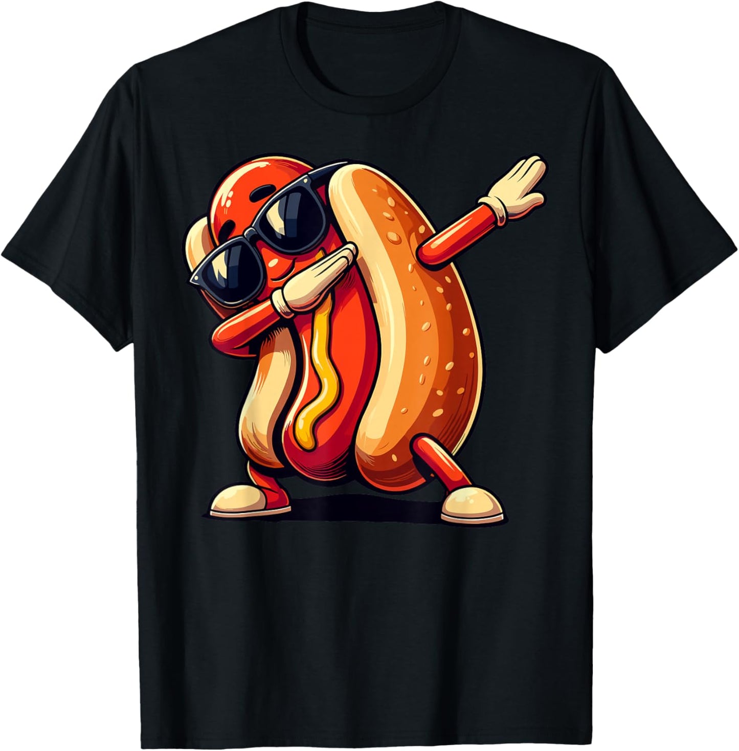 Cool Hot Dog Dabbing Funny Fast Food Hotdog Lovers Toddler T-Shirt - T-Shirt | Black