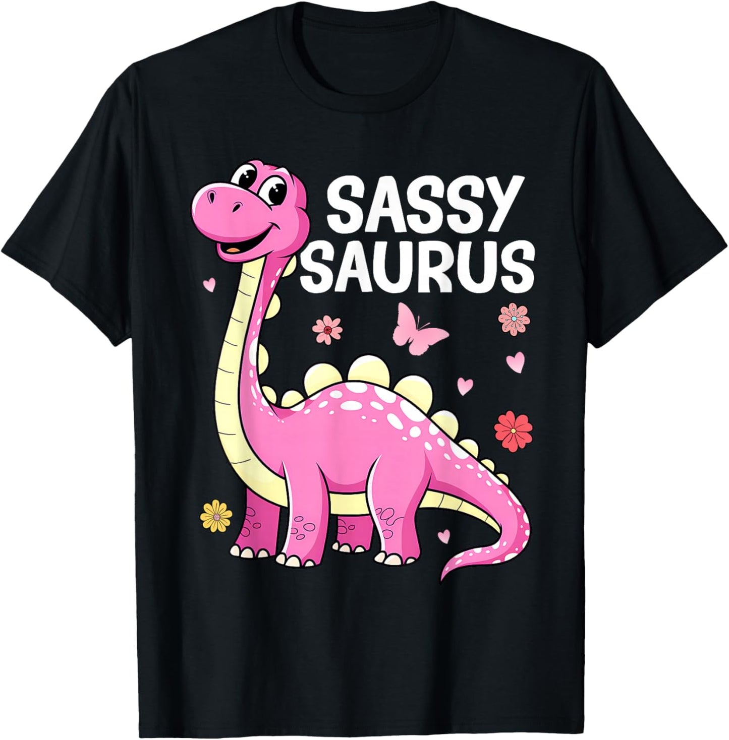 Dinosaur Toddler Girl Sassy Toddler Girls Women T-Shirt - T-Shirt | Black