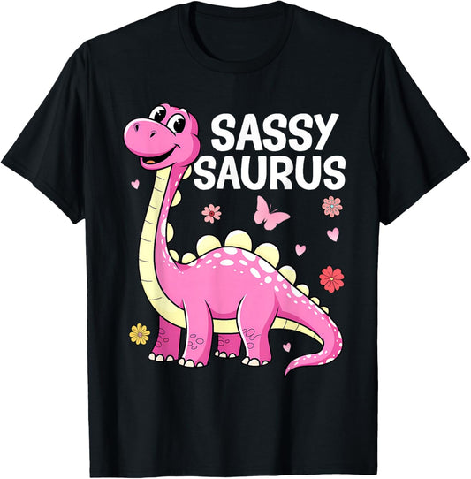Dinosaur Toddler Girl Sassy Toddler Girls Women T-Shirt - T-Shirt | Black