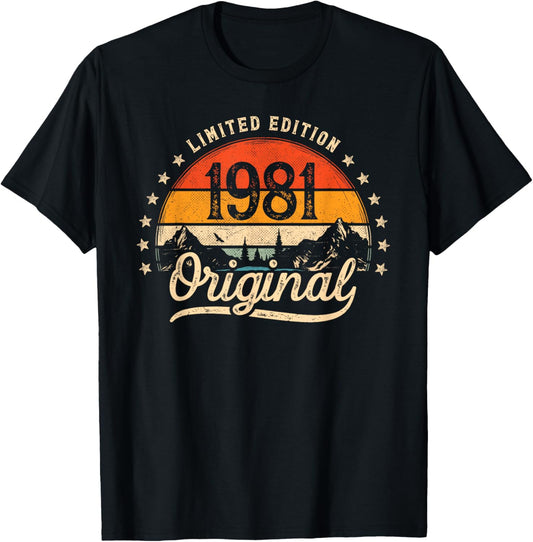 Limited Edition Original 1981 Vintage 45. Geburtstag Mann T-Shirt - T-Shirt | Black