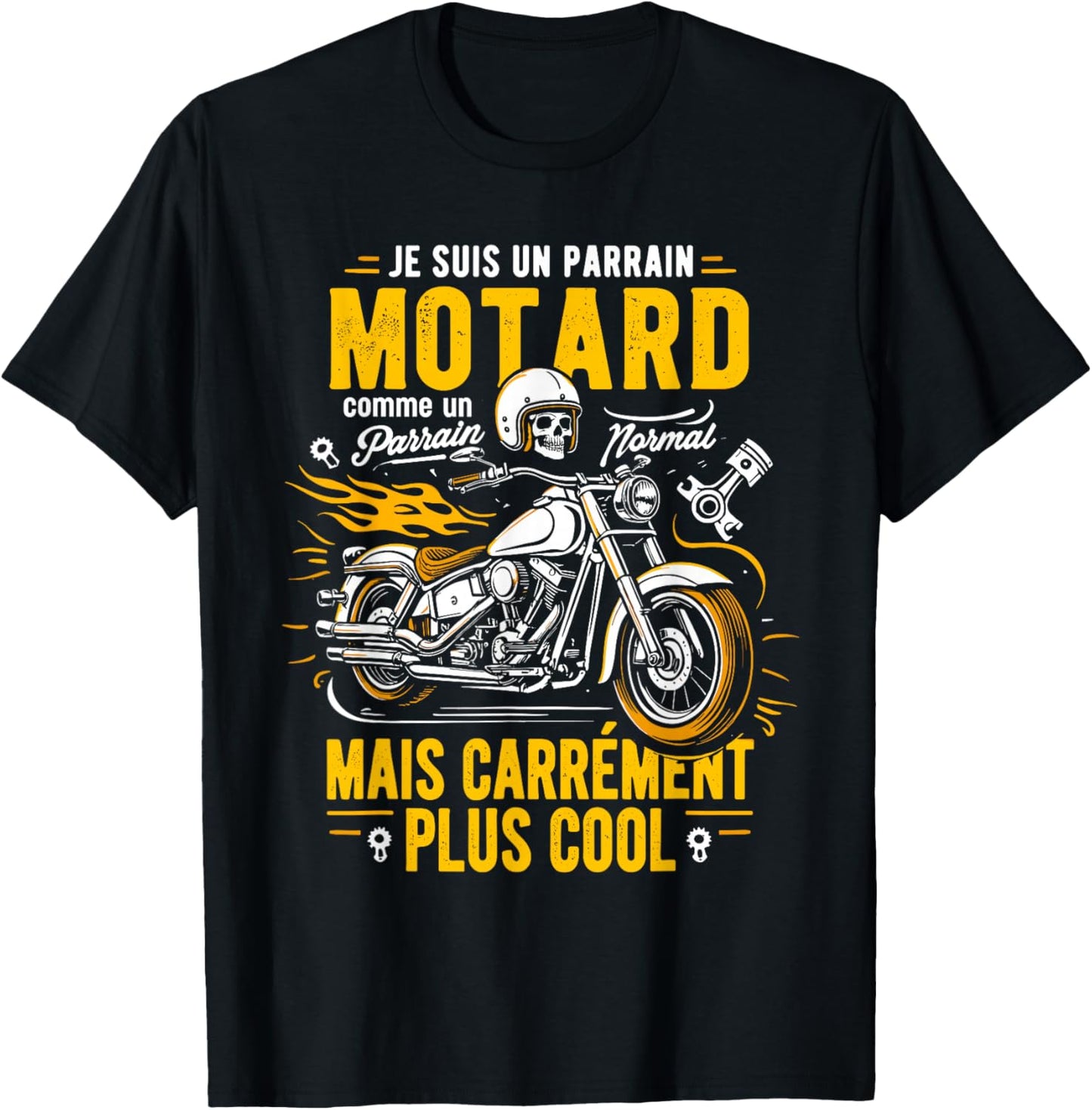 Je suis Un Parrain Motard Moto Idée pour La Fête des Pères T-Shirt - T-Shirt | Black