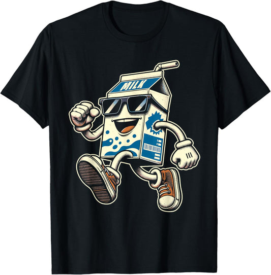 80s 90s Milk Carton Men Women Kids Funny Retro T-Shirt - T-Shirt | Black