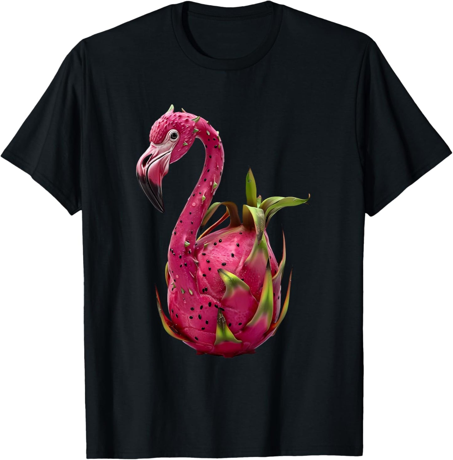 Flamingo Dragon Fruit T-Shirt - T-Shirt | Black